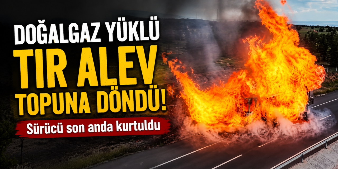 Aksaray’da doğalgaz yüklü TIR bomba gibi patladı! Korku dolu anlar kamerada