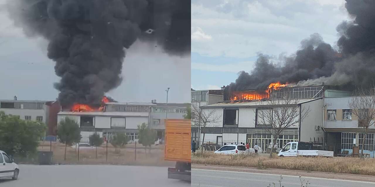 Konya’da sanayi sitesinde korkutan yangın! Çok sayıda ekip sevk edildi