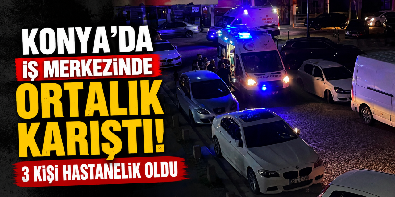 Konya Uluşahin'de komşu esnaflar kavga etti, silah ve bıçak ihbarı ekipleri alarma geçirdi