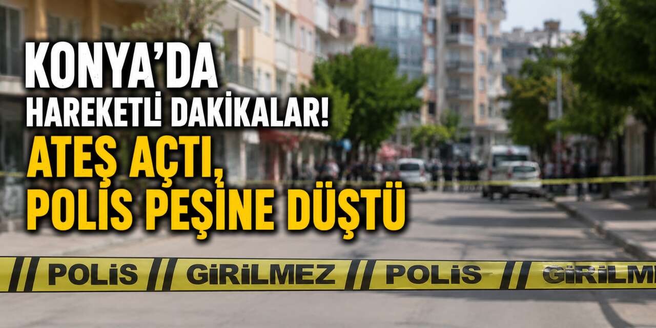 Konya’da iş yerine silahlı saldırı! Polisi görünce kovalamaca başladı