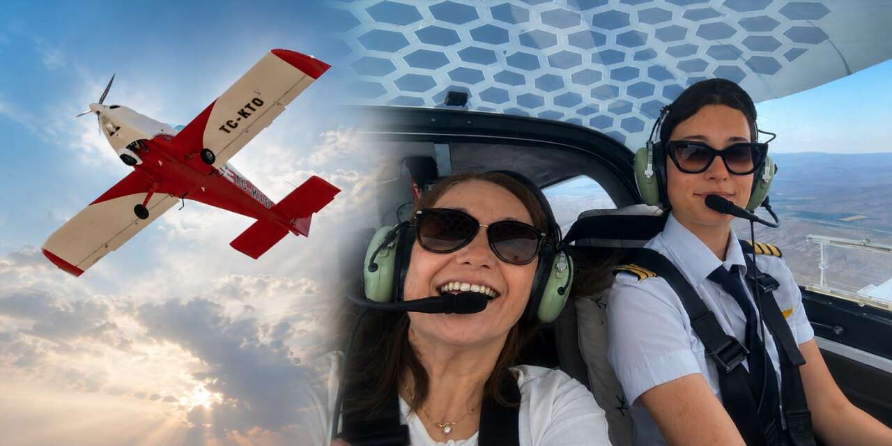 Konya’da öğretmen anne, pilot kızının mezuniyetiyle havalara uçtu