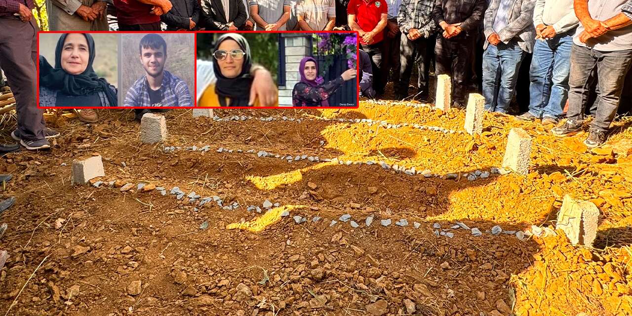 Uzman çavuşun katlettiği aile yan yana toprağa verildi