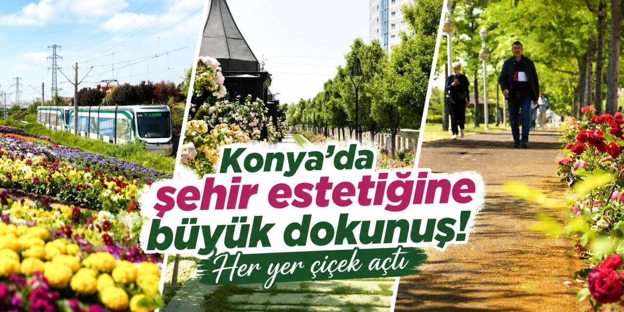 Yaz geldi, Konya dev bir çiçek bahçesine dönüştü