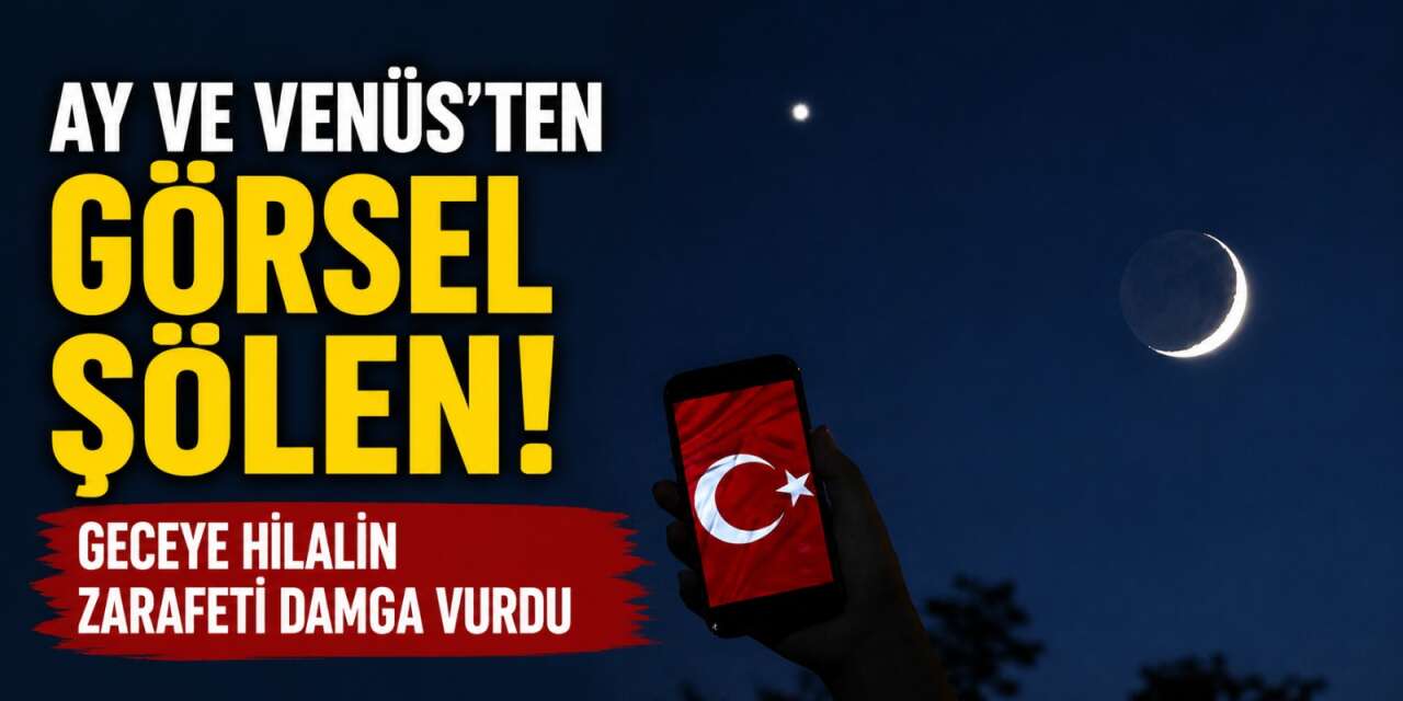 Gökyüzünün en huzurlu imzası! Hilal ve Venüs aynı karede buluştu