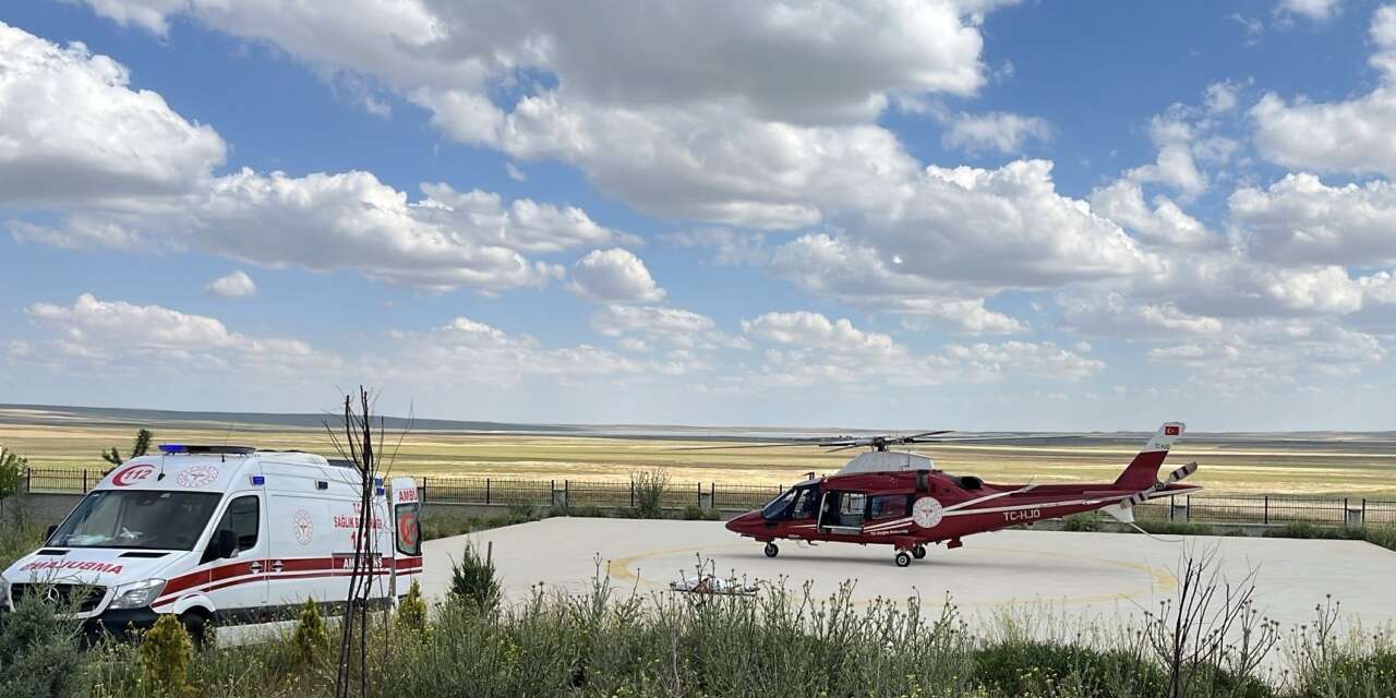 Konya’da zamanla yarış! Orhan Köylüoğlu için ambulans helikopter havalandı