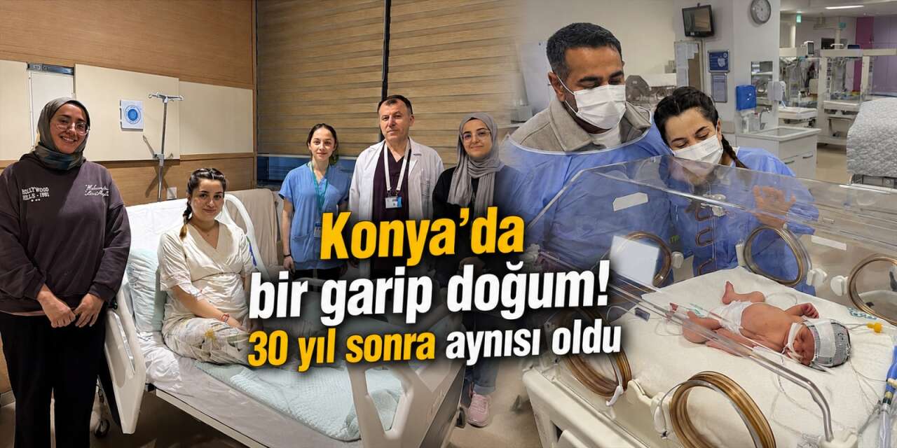 Konya'da ikiziyle eline doğduğu doktor, bu kez ikiz çocuklarını kucağına verdi
