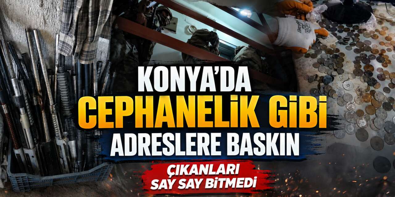 Silah kaçakçılarına ağır darbe! Konya polisi silah ve mühimmatlar ele geçirdi