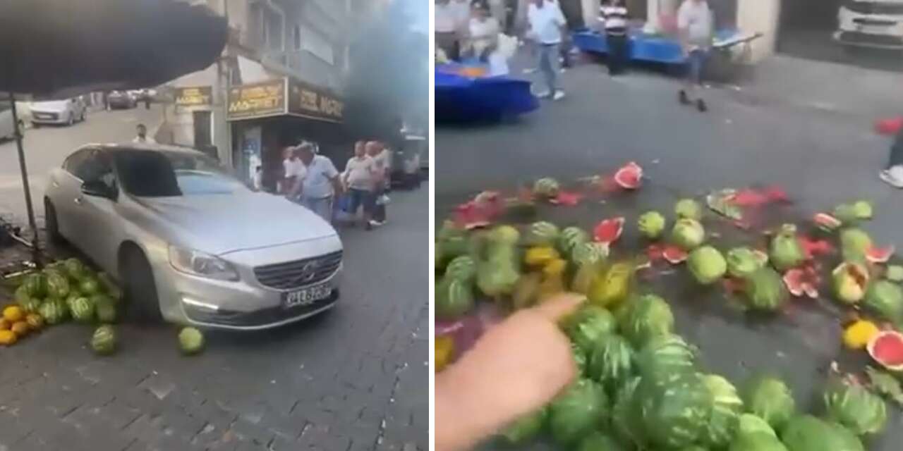 Alkollü kadın sürücü pazara daldı