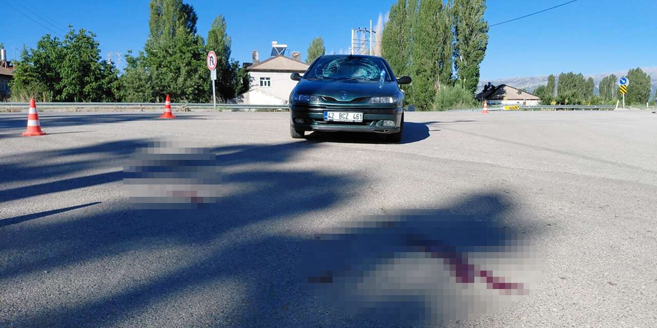 Konya’da otomobil yayalara çarptı! 2 kişi yaralandı