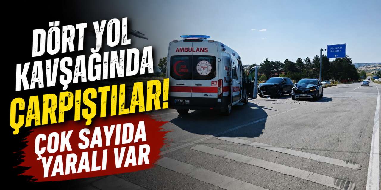 Biri Konya plakalı iki otomobil çarpıştı! 6 yaralı var