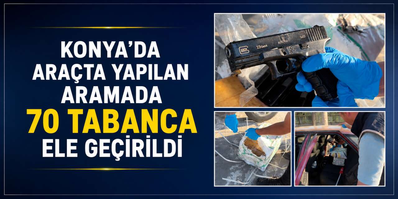 Konya'da durdurulan araçtan cephanelik çıktı