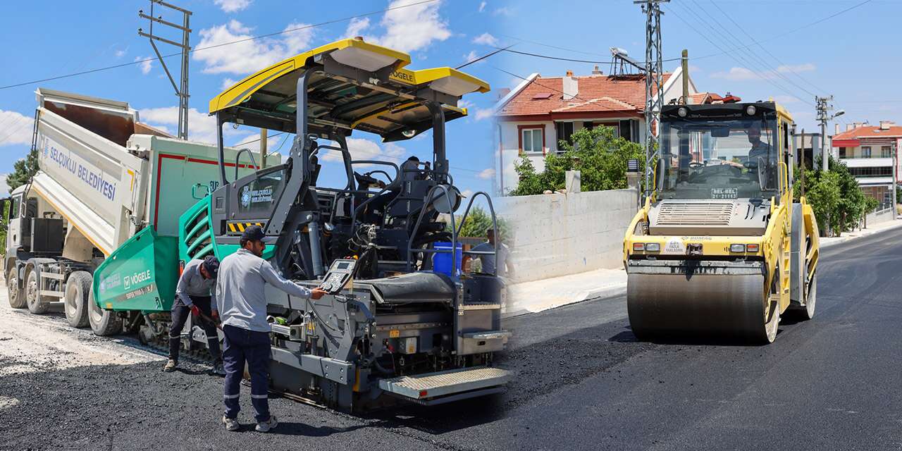Selçuklu’da ulaşım konforu için yoğun mesai! Bin ton asfalt serilecek