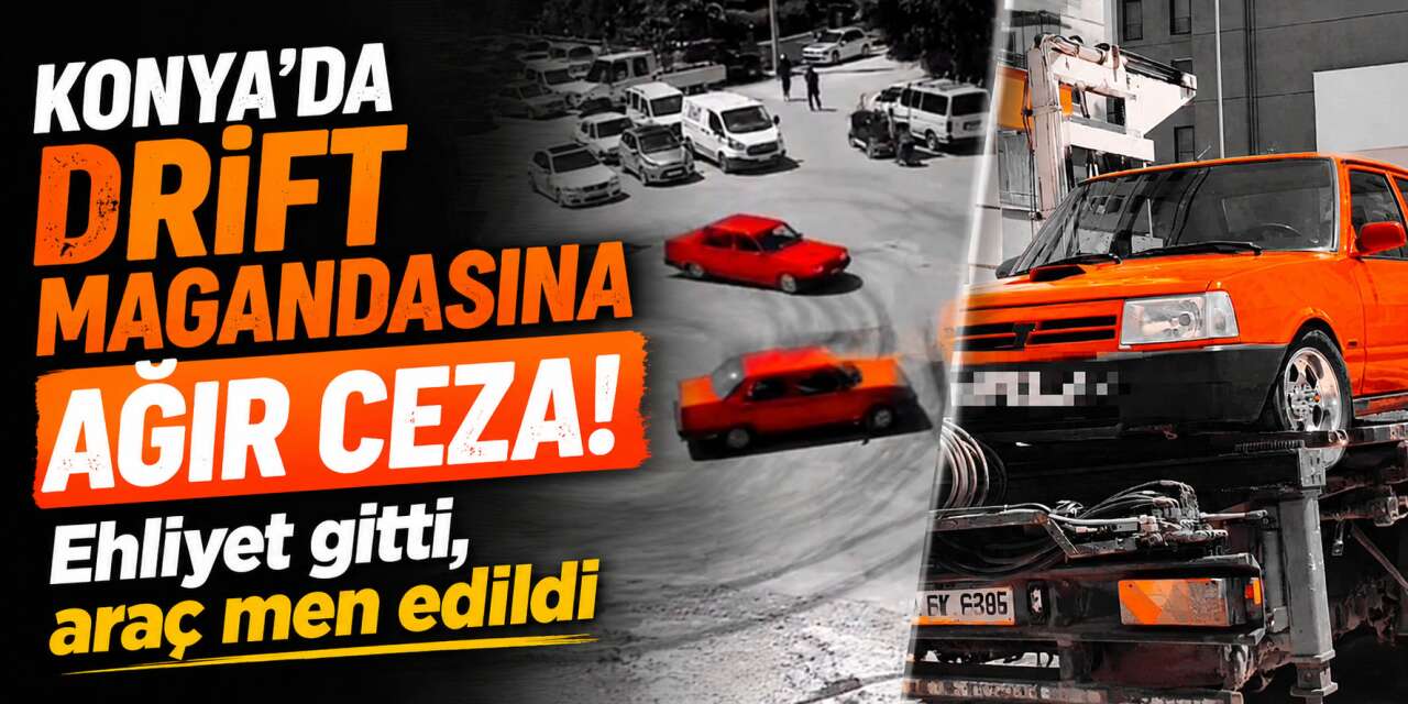 Yer Konya! Düğün konvoyunda drift attı, faturası ağır oldu