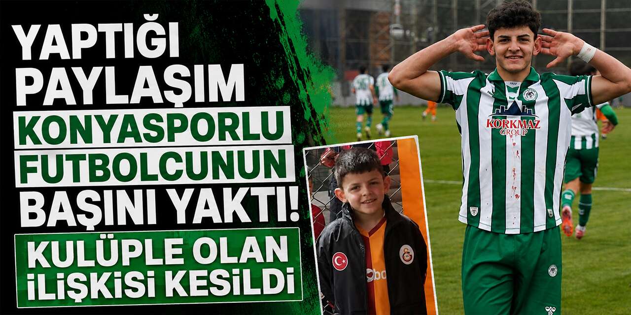 Konyasporlu futbolcunun yaptığı paylaşım başını yaktı! İlişiği kesildi