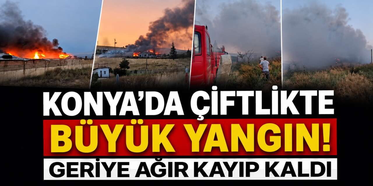 Konya’da alevler her şeyi yuttu! Ev ve hayvan barınağı küle döndü