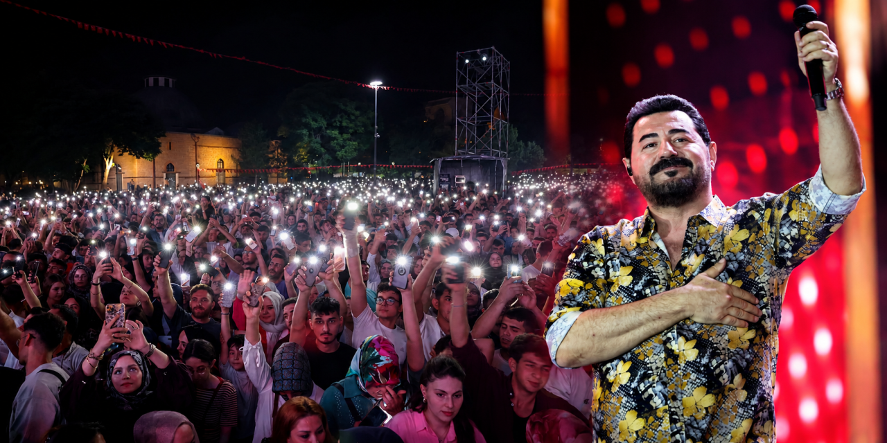 Konya’da binlerce kişi meydana koştu! Serkan Kaya konseri geceye damga vurdu