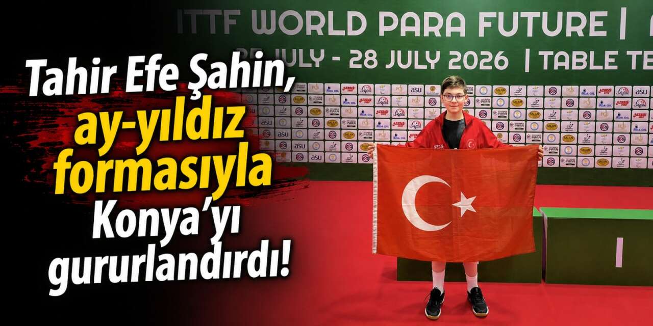 Konya’nın milli gururu Tahir Efe Şahin, bayrağımızı Kazakistan'da dalgalandırdı