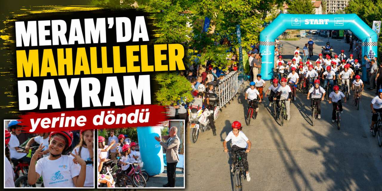 Konya Meram'da mahalleleri çocukların bisiklet heyecanı sardı