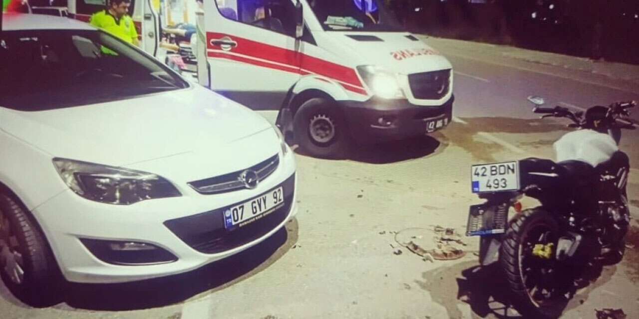 Konya’da otomobille motosiklet çarpıştı! 1 yaralı var