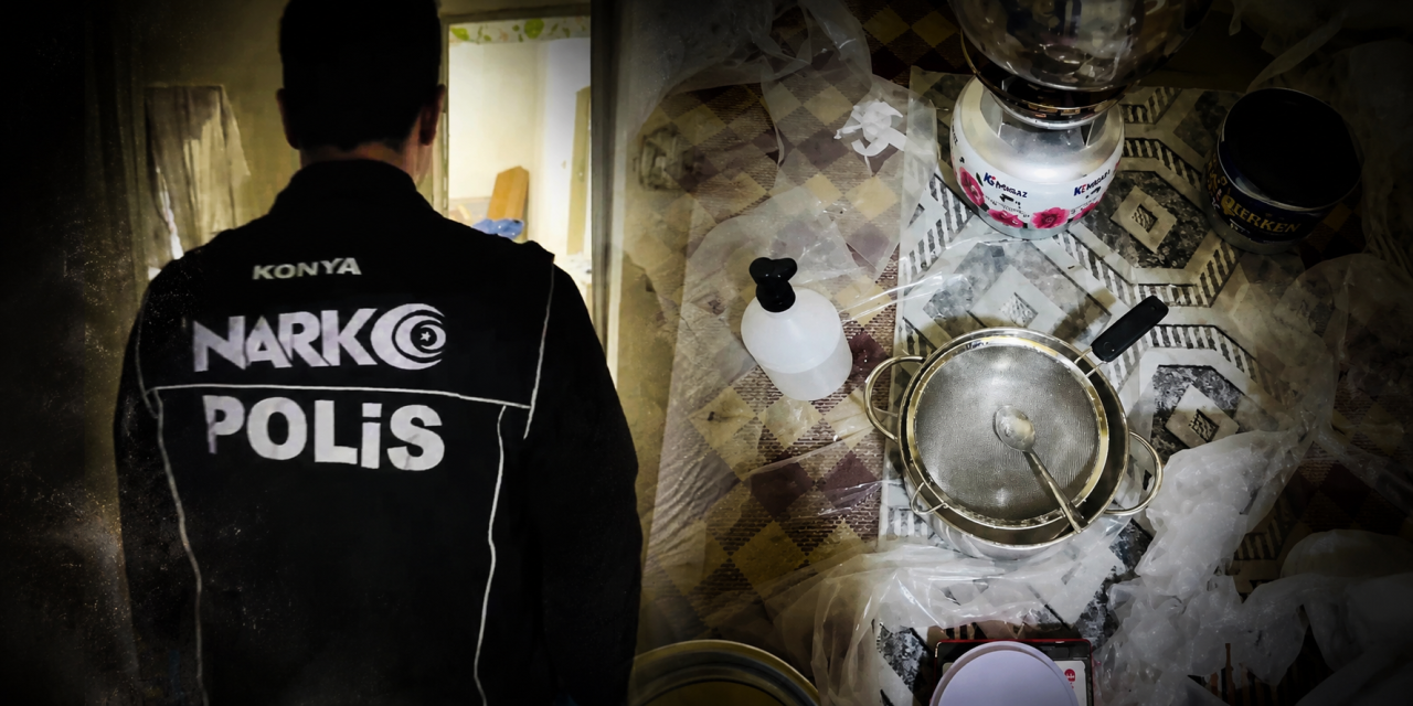 Konya'da uyuşturucu imalathanesine baskın! 9 kilodan fazla metamfetamin ele geçirildi