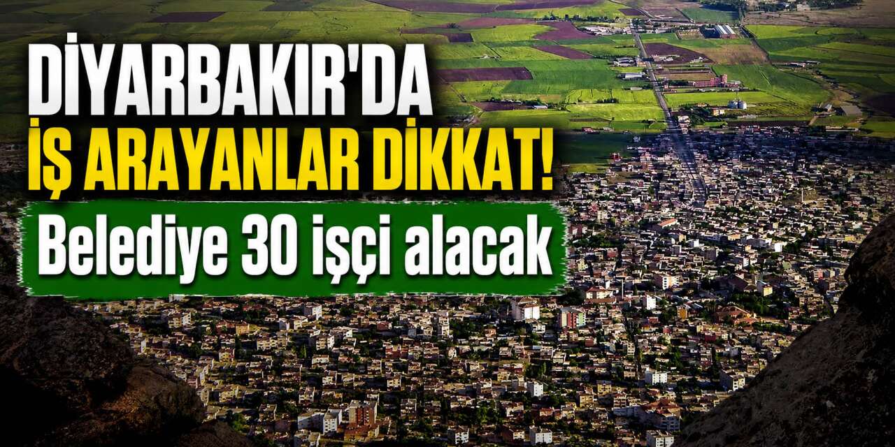 Diyarbakır Ergani Belediyesi 2026 personel alımı! 30 işçi alacak