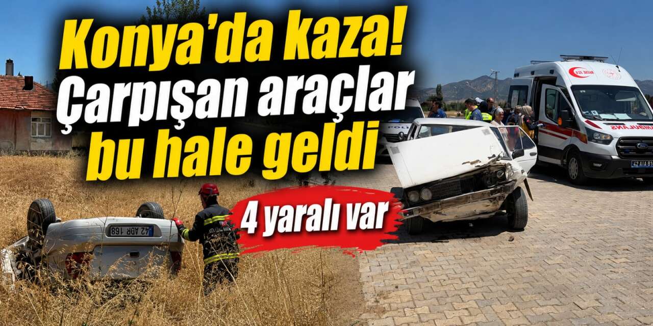 Konya Seydişehir’de iki araç kazaya karıştı! 4 kişi yaralandı