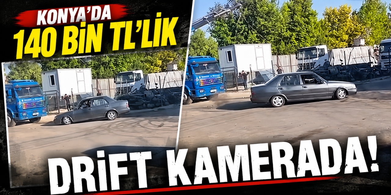 Konya’da drift terörü! Yoldan geçenleri bekledi, boşalınca devam etti