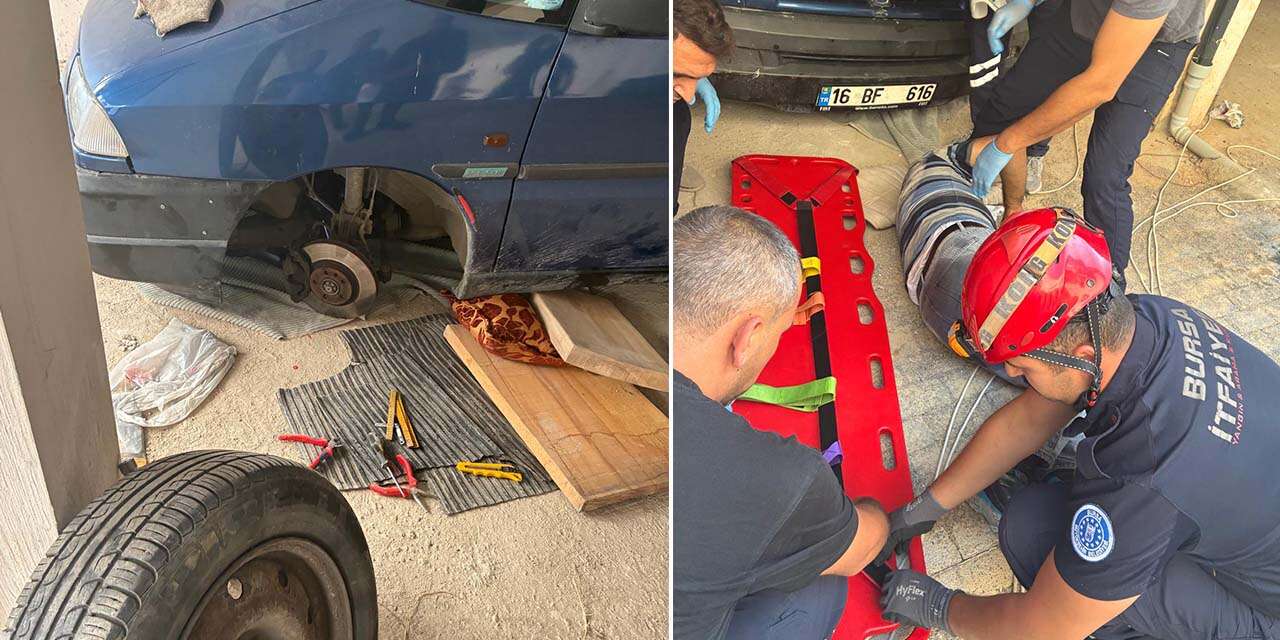 Otoparkta can pazarı! Kriko kaydı, 1,5 tonluk aracın altında kaldı