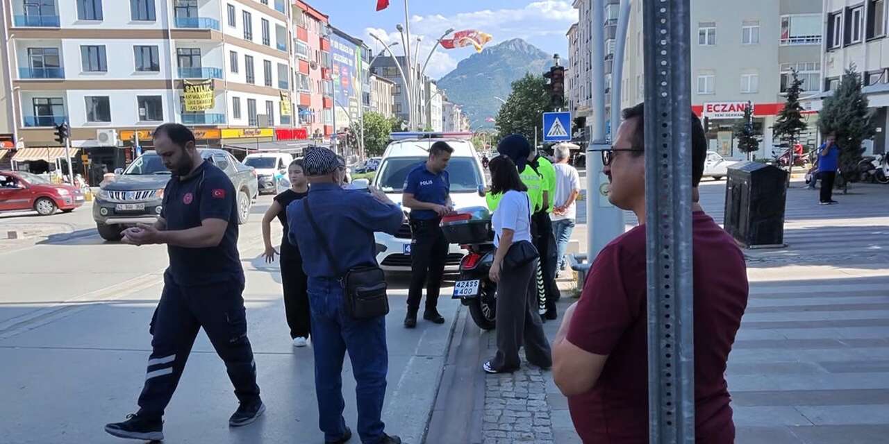 Konya’da kontrolden çıkan motosiklet devrildi! Sürücü altında kaldı