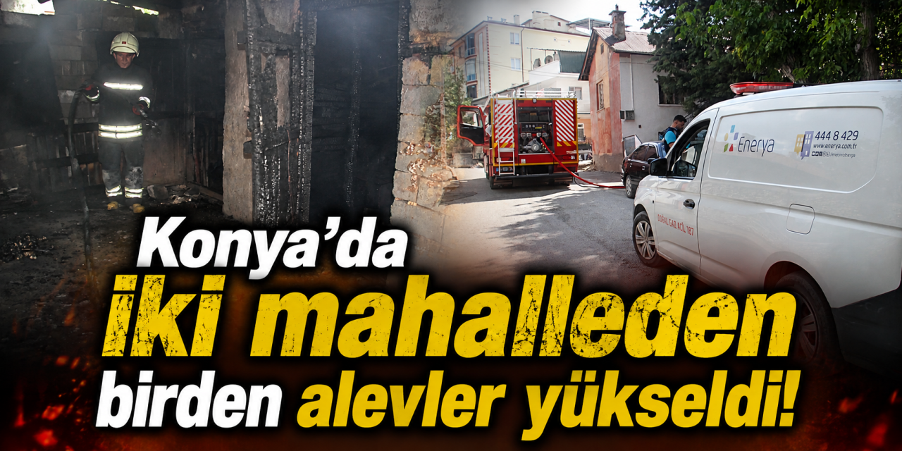 Konya'da peş peşe yangın alarmı! Önce trafo, ardından odunluk alev aldı