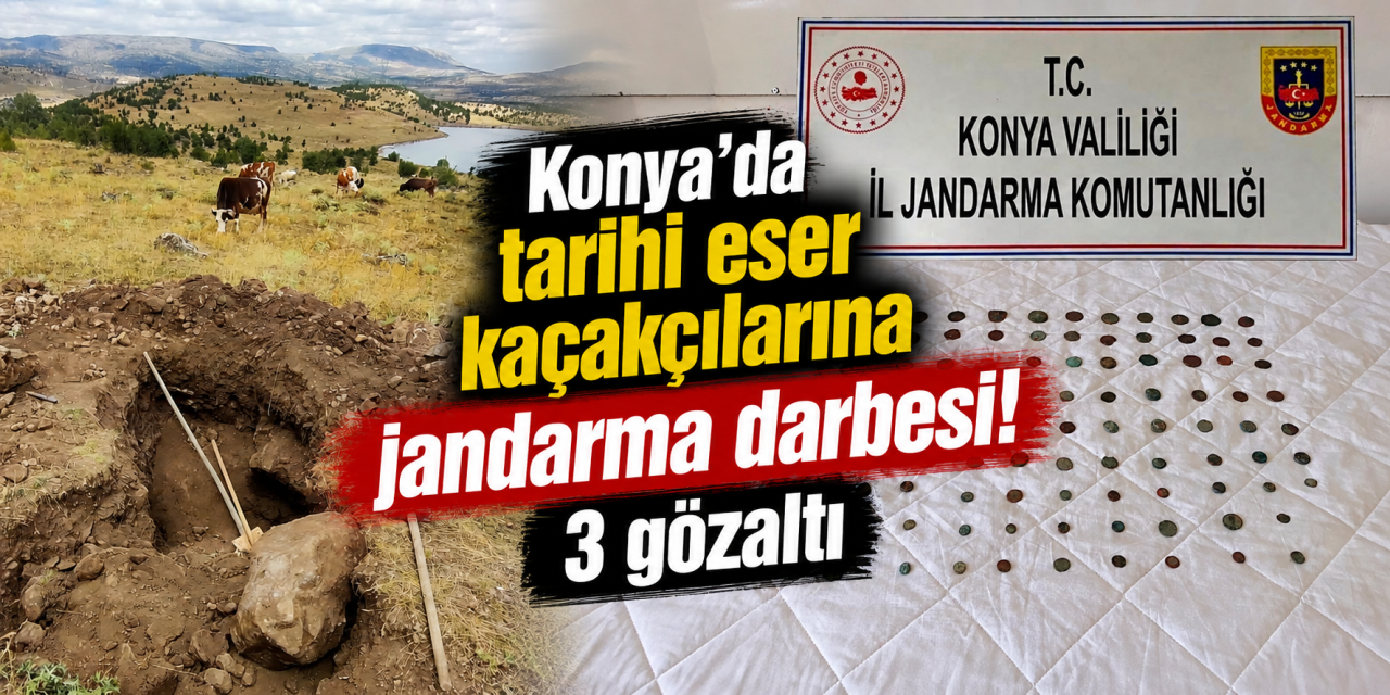Konya'da tarihi eser operasyonu! 100 adet sikke ele geçirildi