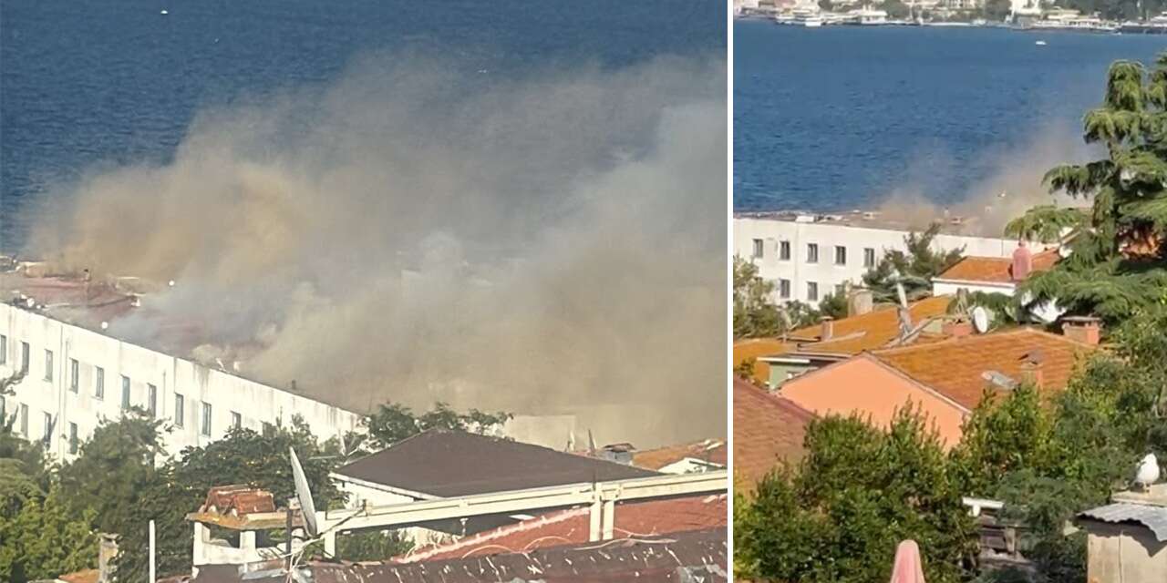 Deniz harp okulunda yangın! Ekiplerin müdahalesi sürüyor