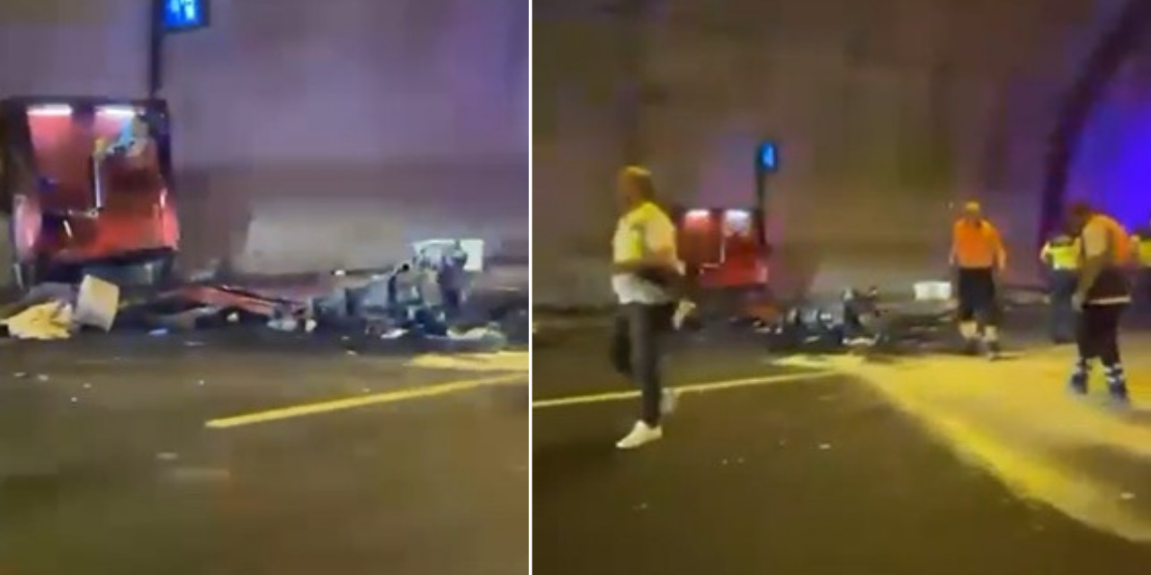 Hafif ticari araç tünel duvarına çarptı! 3 ölü, 1 yaralı