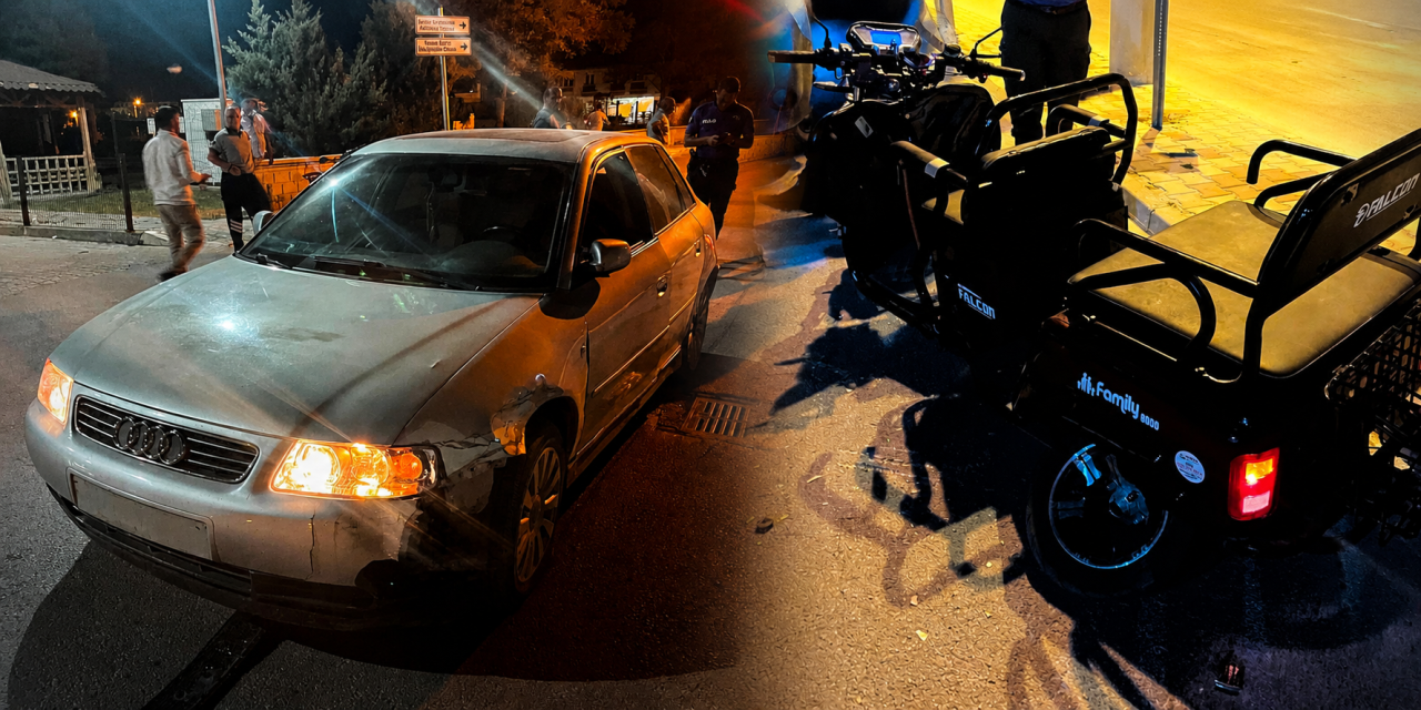 Konya’da otomobille çarpışan üç tekerlekli motosikletteki 2 kişi yaralandı
