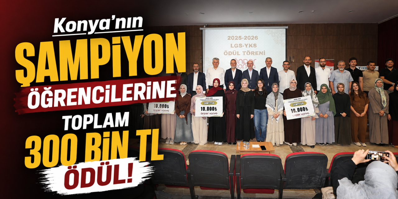 Konya’da YKS ve LGS’de derece yapan İmam Hatipli öğrencilere para ödülü verildi
