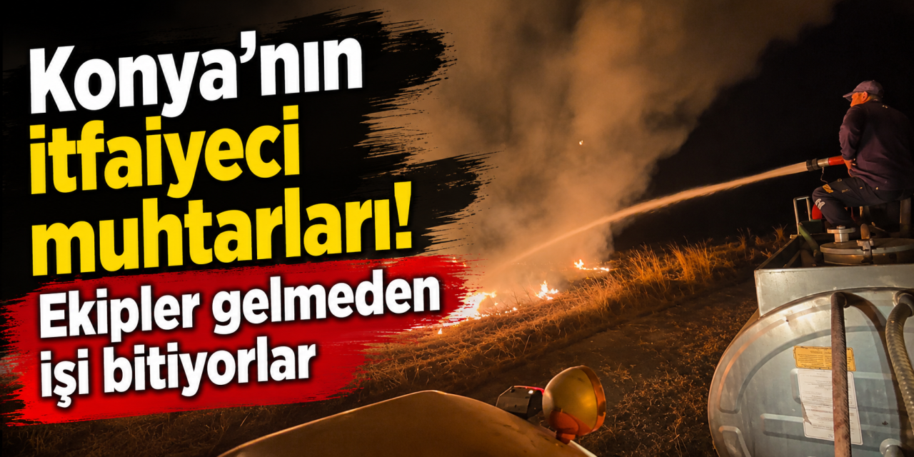 Konya’nın itfaiyeci muhtarları 4 yerde yine can ve mal kurtardı