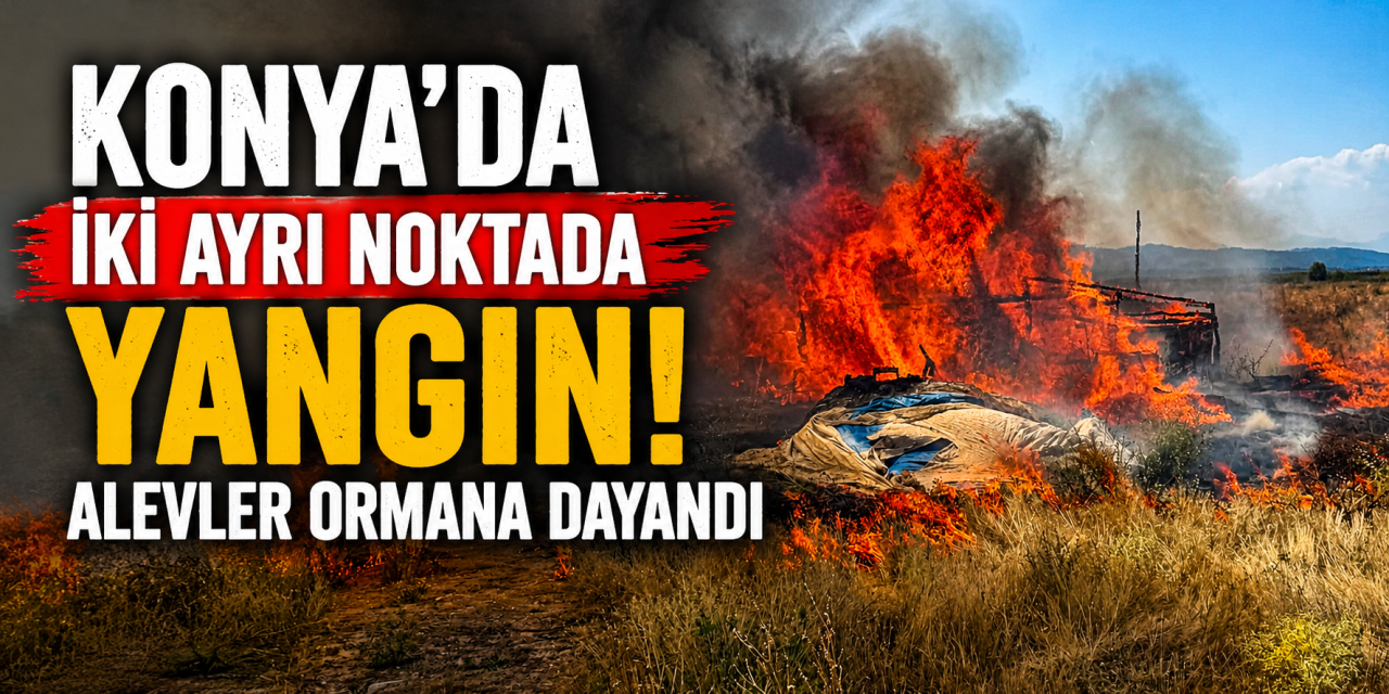 Konya’da peş peşe arazi yangınları! Ormanlık alan son anda kurtarıldı