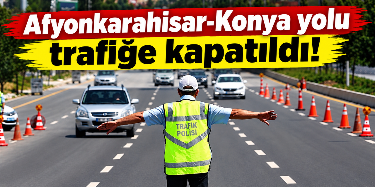 Karayolları sürücüleri uyardı! Afyonkarahisar-Konya yolu trafiğe kapatıldı