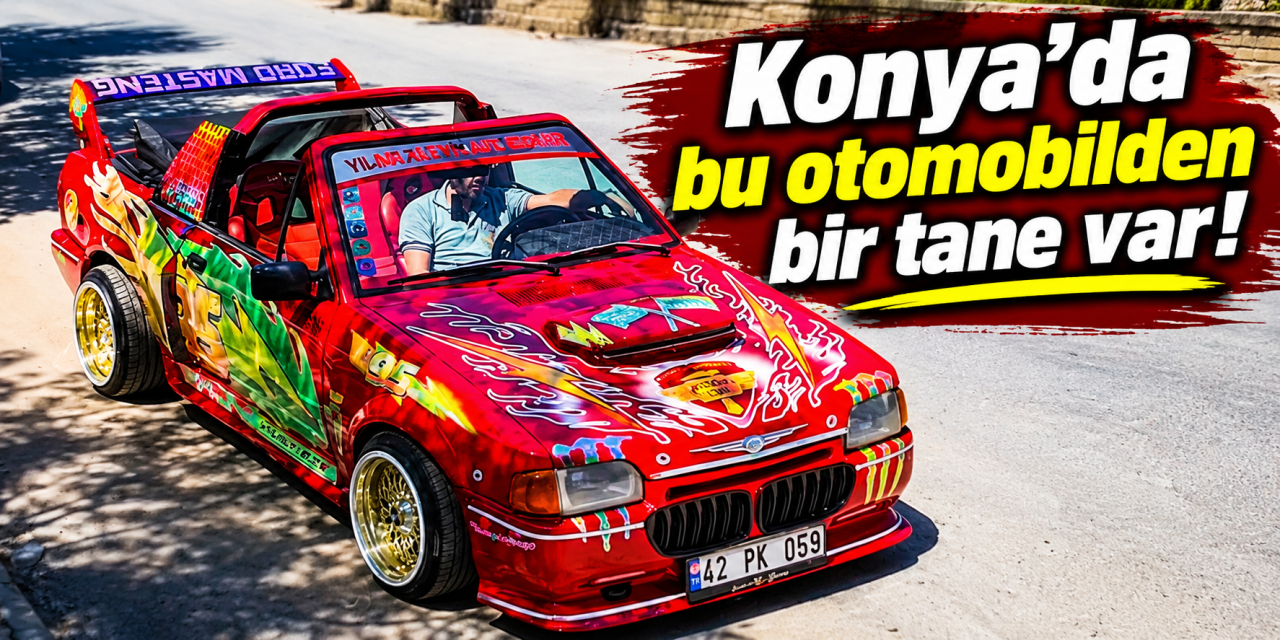 Konya’da 5 yıllık emek! Aracını Şimşek McQueen’e dönüştürdü