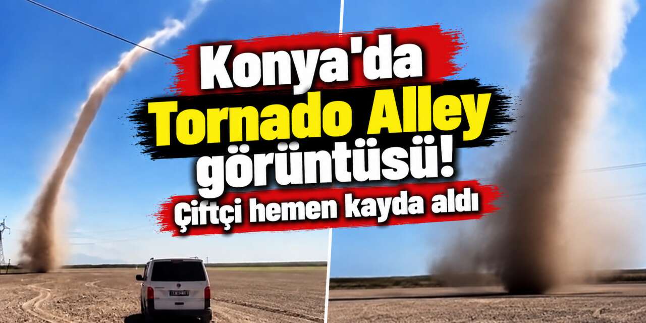 Amerika değil Konya! Tarlanın ortasından gökyüzüne uzandı