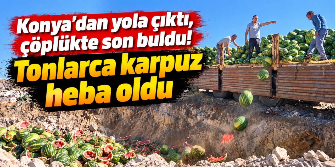 Konya karpuzu Amasya’da çöpe döküldü! Tonlarca ürün israf oldu