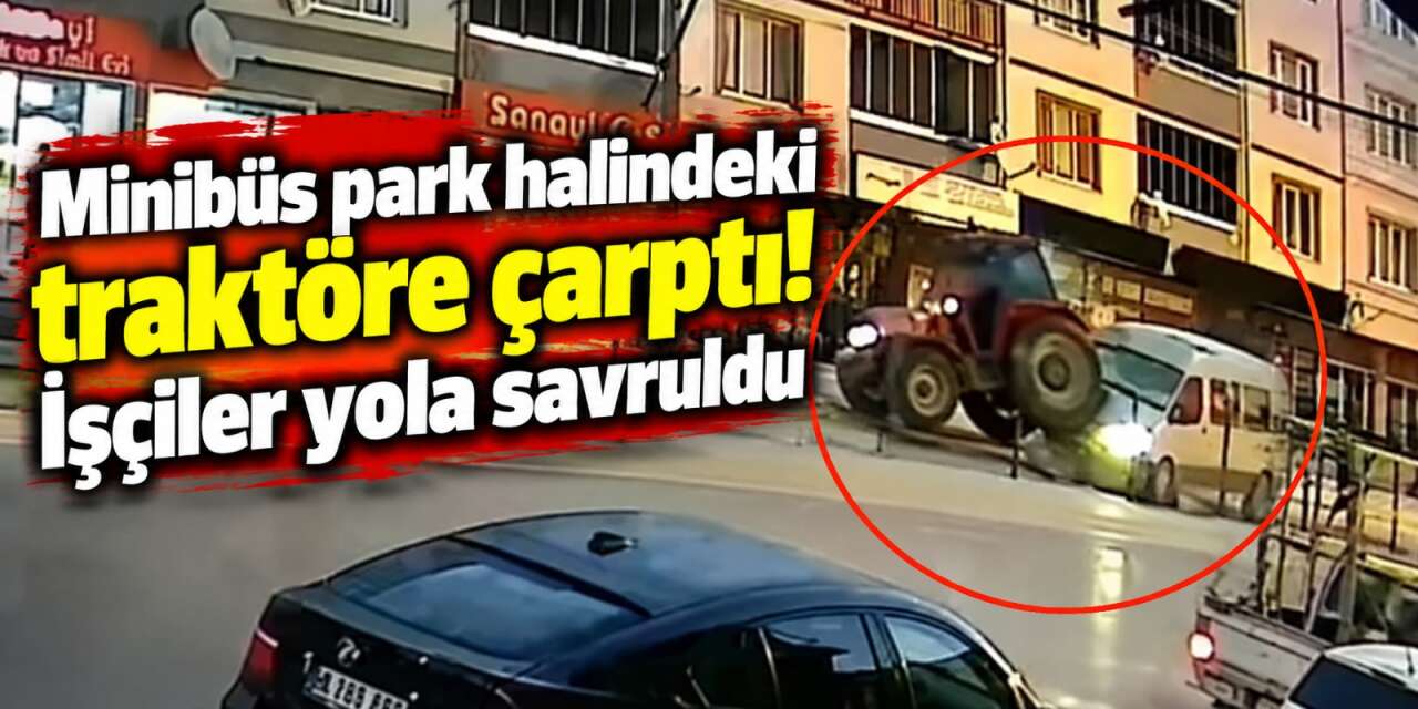Feci kaza kamerada! Minibüs traktöre çarptı, 10 yaralı var