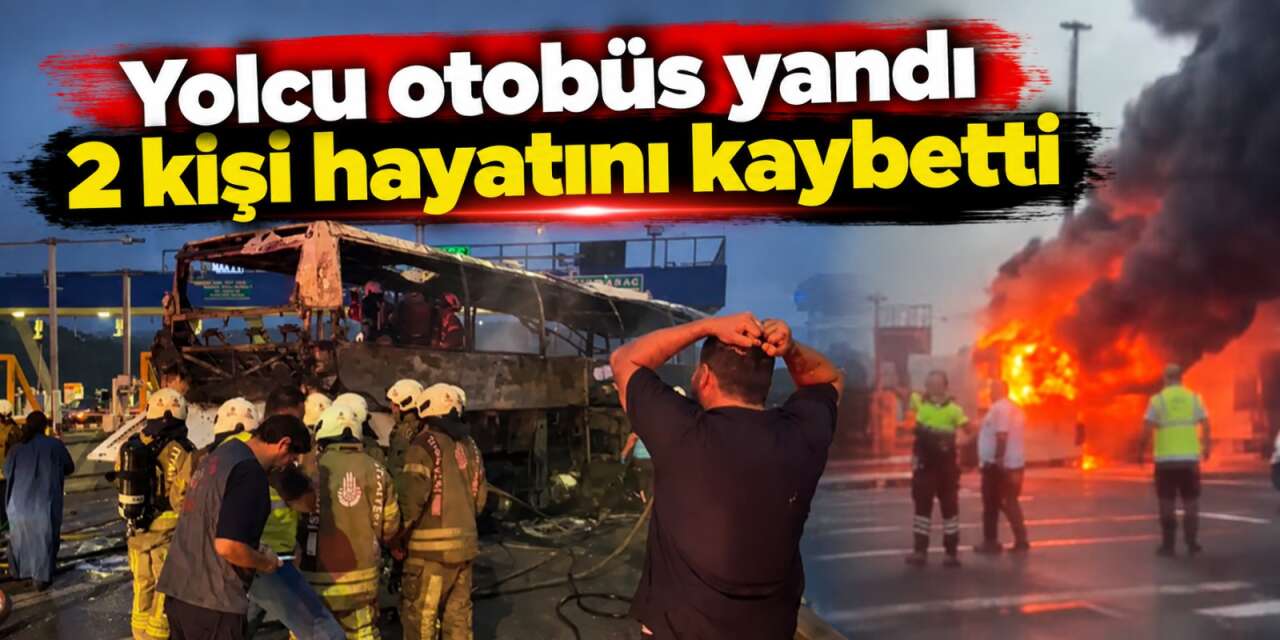 Yolcu otobüsü bariyere çarpıp alev aldı! 2 ölü, 8 yaralı var