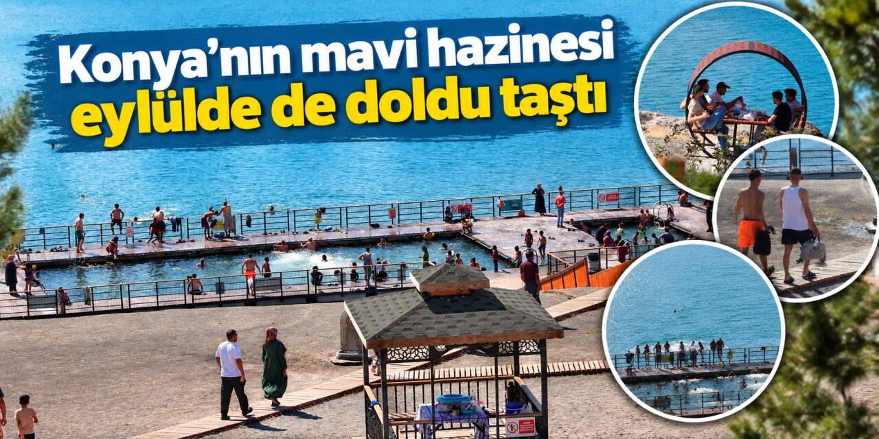 Konya’da eylülde yaz keyfi! Acıgöl’de kendilerini serin sulara bıraktılar