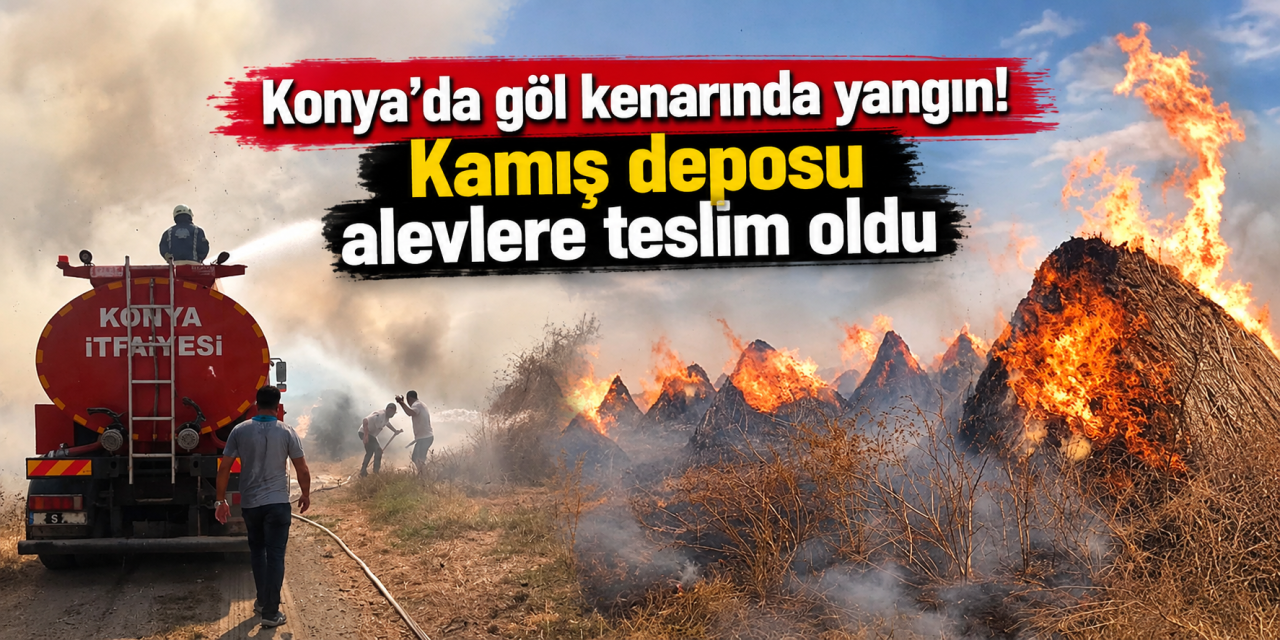 Konya’da göl kenarında yangın! Vatandaşın ekmek kapısı kül oldu
