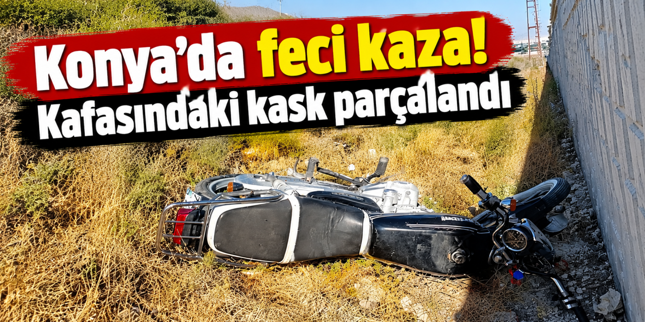 Konya’da motosiklet şarampole uçtu! Sürücünün durumu ağır