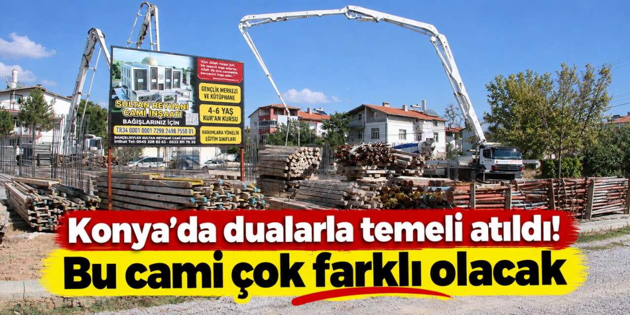 Konya’da yeni cami için ilk harç döküldü! İçinde gençler için özel alanlar olacak