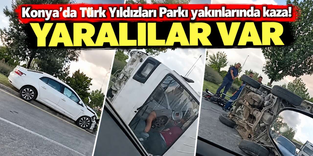 Konya - Ankara yolunda kaza! Kamyonet devrildi, yaralılar var