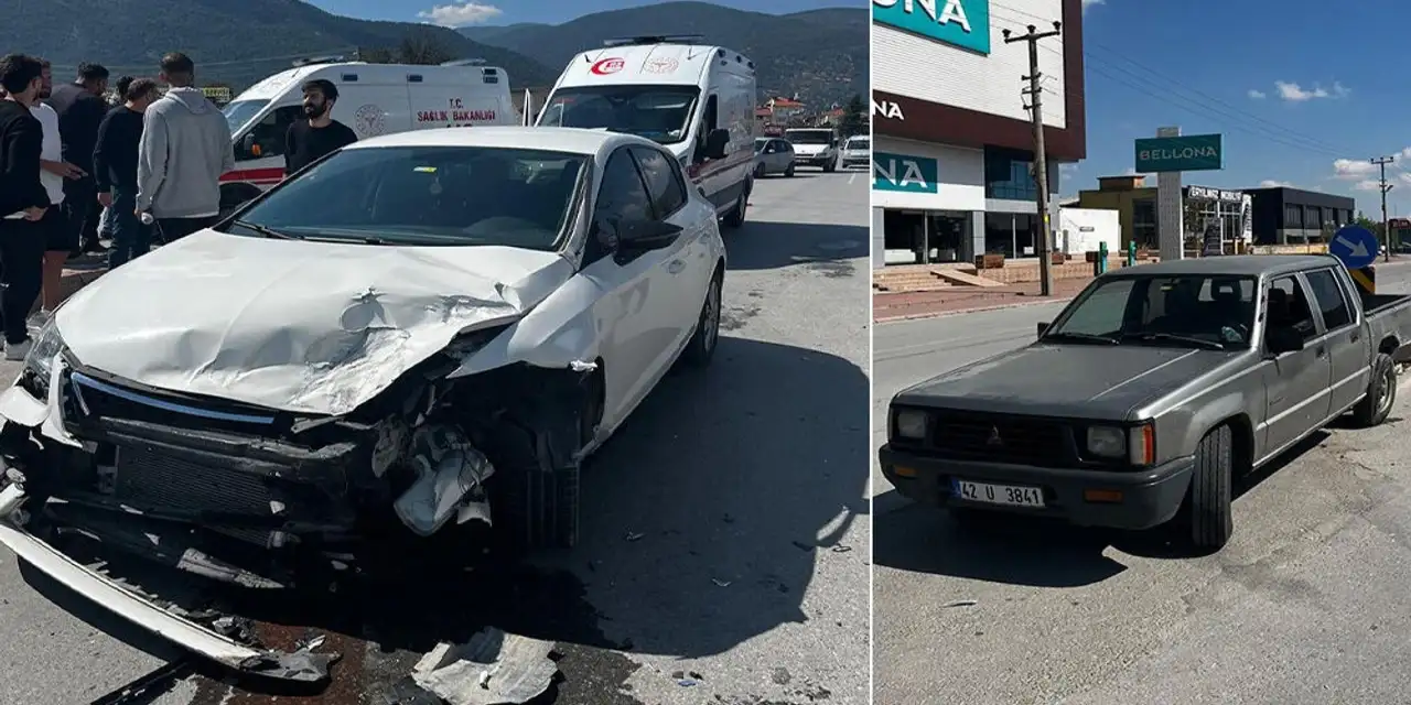Konya’da Sanayi Caddesi’nde kaza! Sürücülerden biri yaralandı