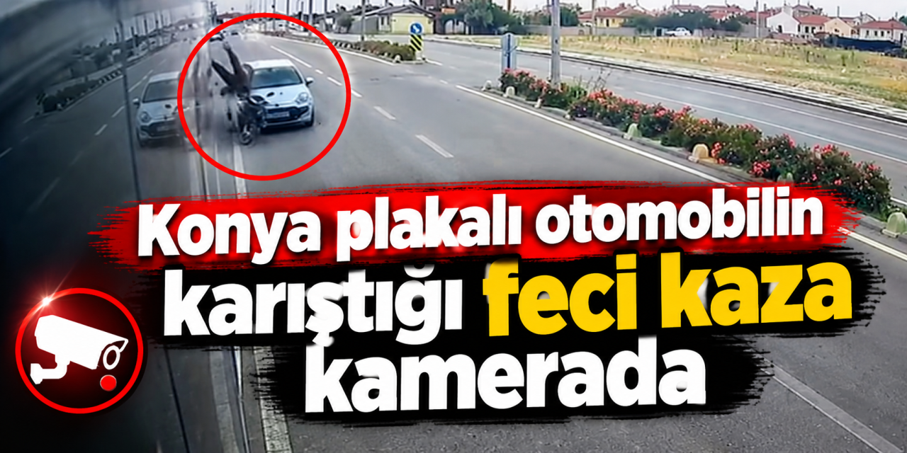 Konya plakalı otomobil çarptı! Metrelerce havaya savrulup servis aracının altına girdi